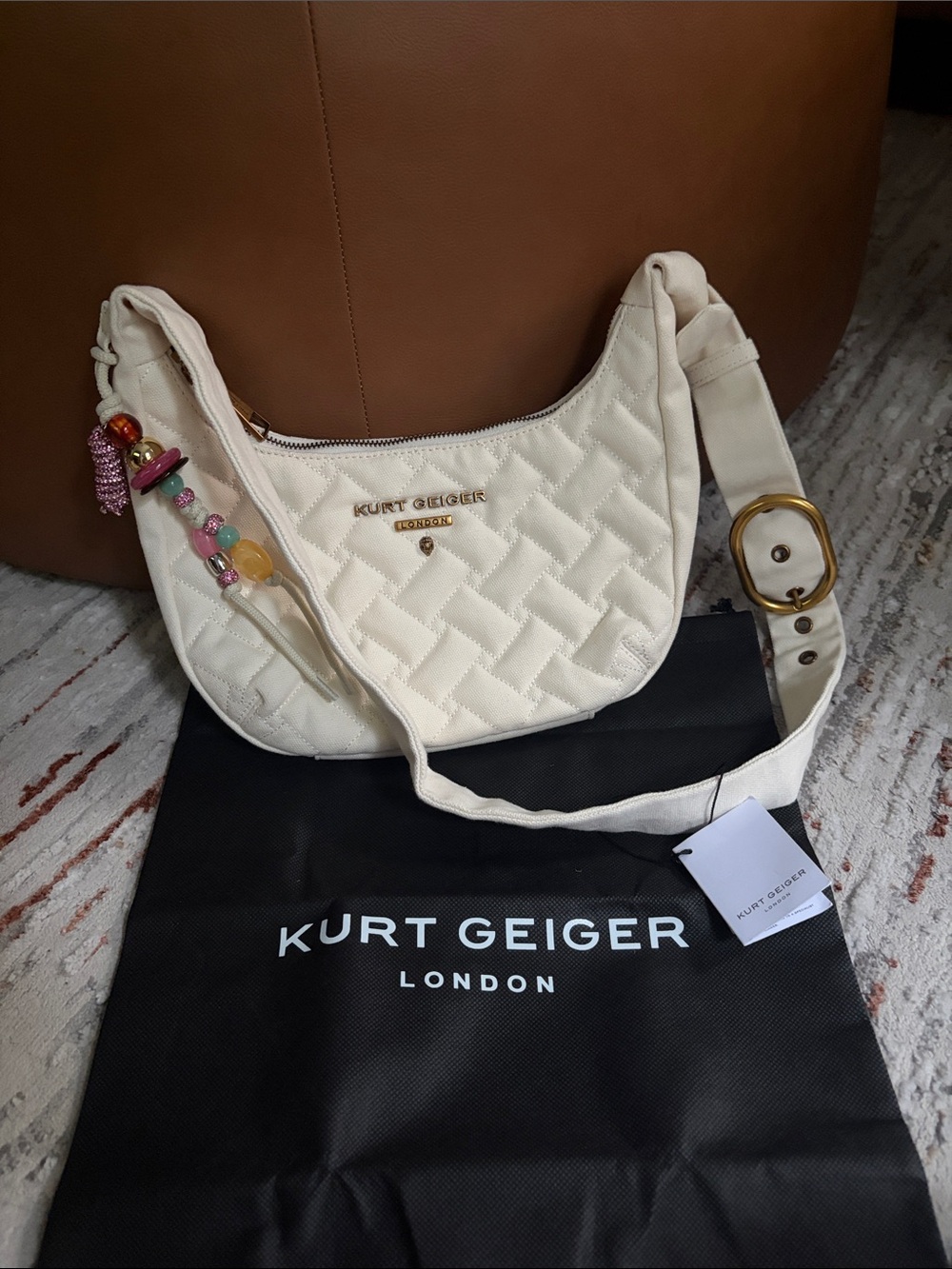 Kurt Geiger white angel hobo shoulder bag new with tags